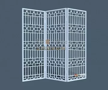 Chinese Partition Carved Style 3d model Chinese Partition Carved Style 3d model