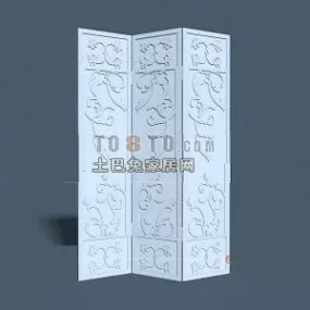 Modern Chinese Partition Carving Style 3d model