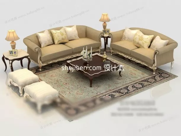 Livingroom Armchair Collection 3d model