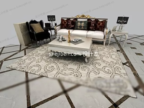 Sofa Upholstered 3d model