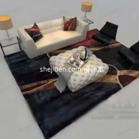 Modern Sofa Table With Carpet 3d model