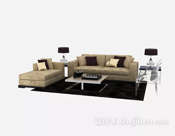 Polygon Table Quadro Furniture 3d model