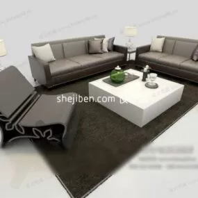 Living Room Furniture Sofa Coffee Table 3d model