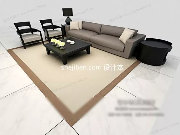Small Simple Wood Table 3d model