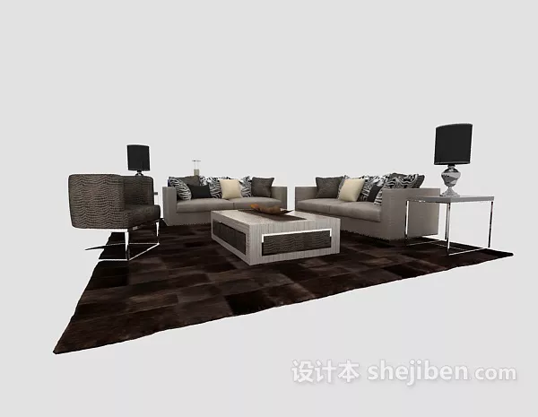 Camel Sofa Vintage Texture 3d model