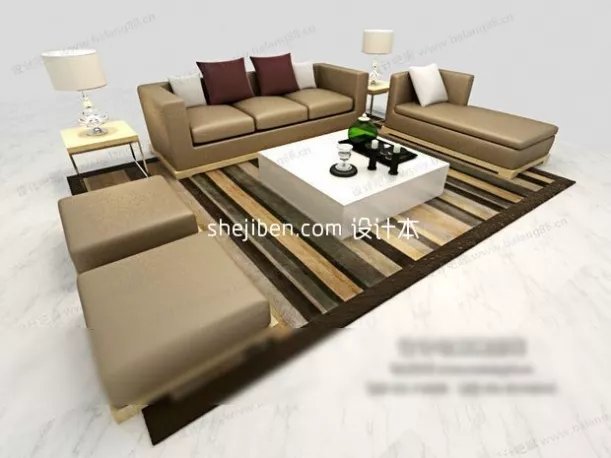 Sofa Wood Frame 3d model
