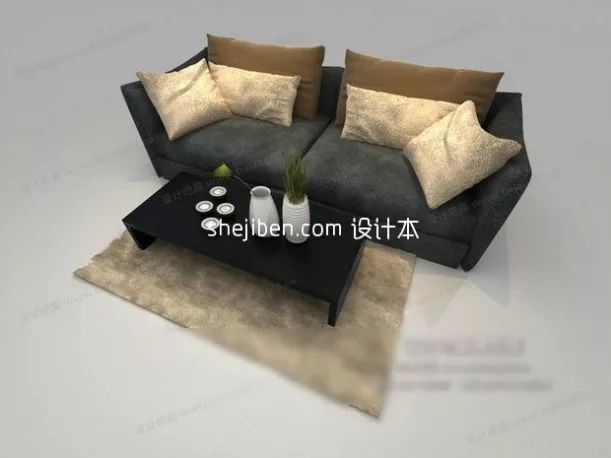 Leather Sofa Field Corner 3d model