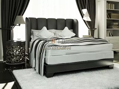 Double Bed Simple 3d model