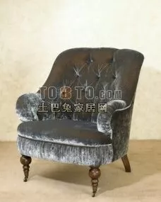 Velvet Sofa Armchair 3d model