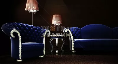 Two Sofa Fabric Texture 3d model