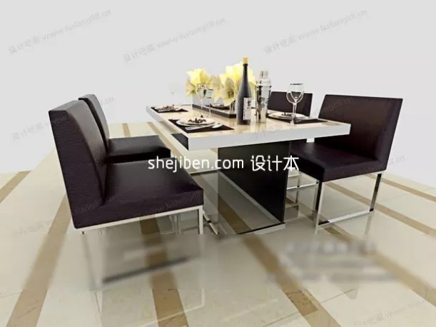 Small Simple Wood Table 3d model