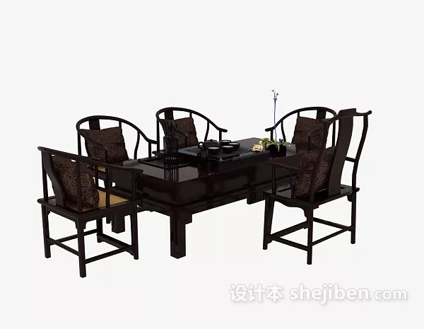 Small Simple Wood Table 3d model
