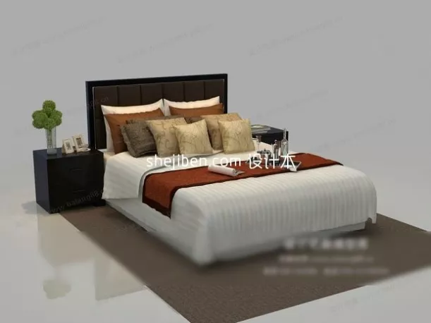 Bedroom With Cabinet Bed 3d model