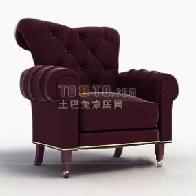Velvet Armchair Furniture 3d model