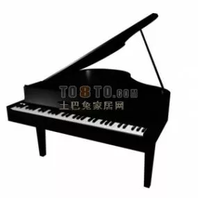 Piano Black Classic Style 3d model