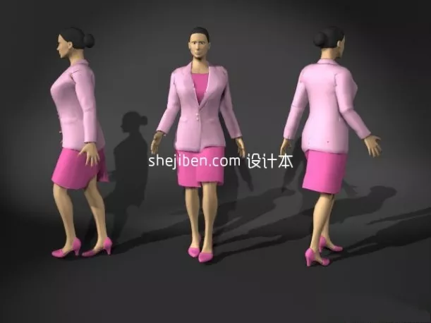 Girl Character With Braces Teeth 3d model