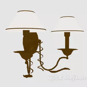 European Wall Lamp Brass Material 3d model