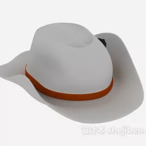 White Cowboy Hat 3d model