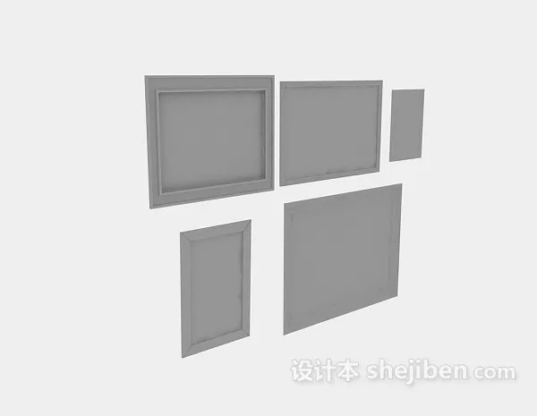 Rectangle Landscape Painting Frame On Wall 3d model