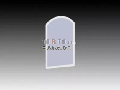 Wooden Frame Square Mirror 3d model