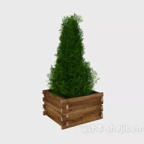 Potted Bonsai Green Plant 3d model