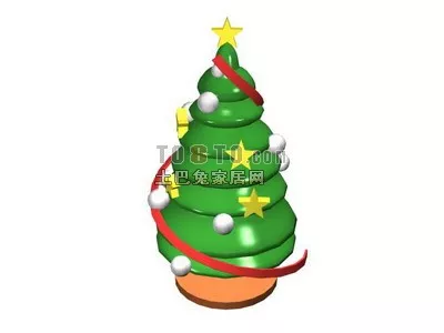 Pink Cartoon Tree 3d model