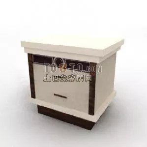 Simple Nightstand With Book 3d model