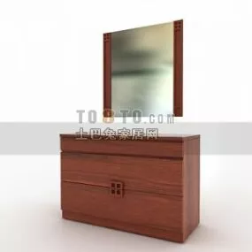 Chinese Dresser Makeup Table Wood Material 3d model