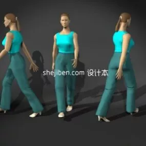 Female Lowpoly People Character 3d model