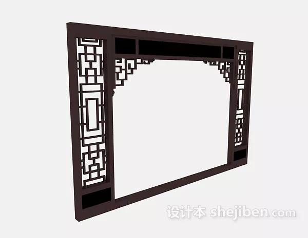 Chinese Wood Partition Wall 3d model Chinese Wood Partition Wall 3d model
