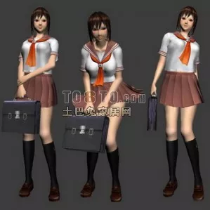 Japanese Schoolgirl Character 3d model Japanese Schoolgirl Character 3d model
