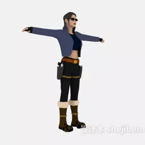 Game Character Warrior Girl 3d model