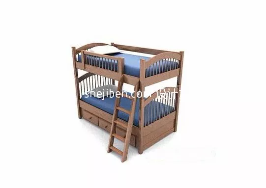 Realistic Bed With Pillows And Blanket Full Set 3d model