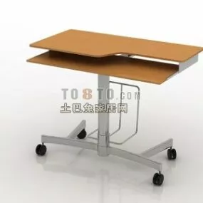 School Table With Wheels 3d model