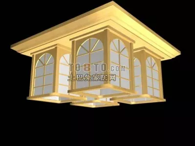 Glass Circle Lamp Ceiling Lamp 3d model