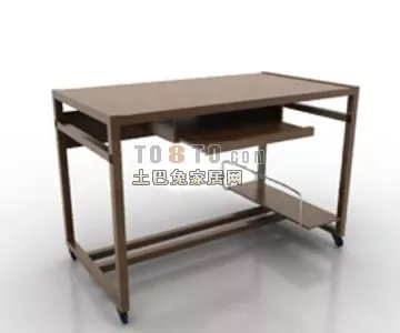 Wood Computer Desk Simple Style 3d model Wood Computer Desk Simple Style 3d model