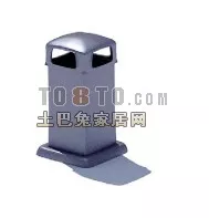Street Trash Bin 3d model