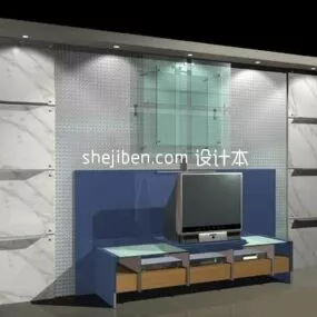 Tv Cabinet With Shelves 3d model