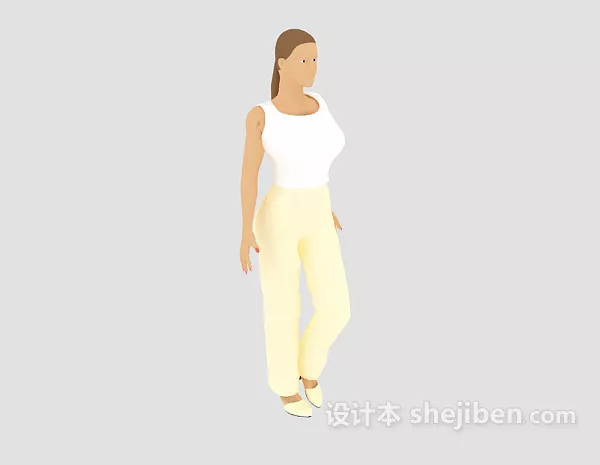 Girl Character Front Mirror 3d model