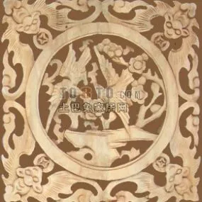 Solid Wood Carving Decorative 3d model
