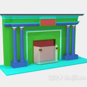 European Fireplace Backwall 3d model