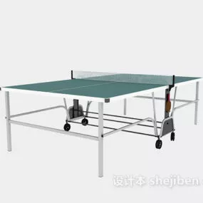 Table Tennis With Sport Equipment 3d model