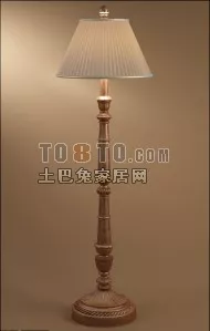 European Floor Lamp Brass Column 3d model European Floor Lamp Brass Column 3d model