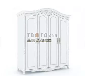 Wardrobe With Floral Decoration 3d model