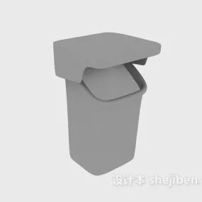 Plastic Trash Can 3d model