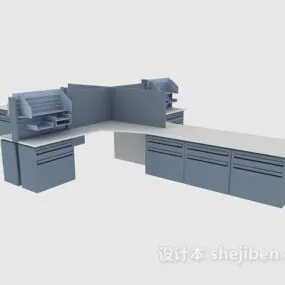Work Table Module U Shaped 3d model