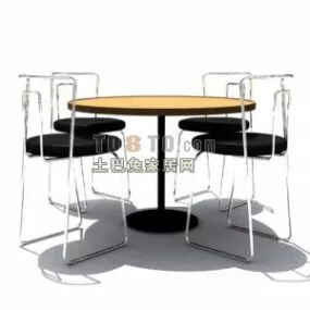 Table And Chair For Coffee Restaurant 3d model