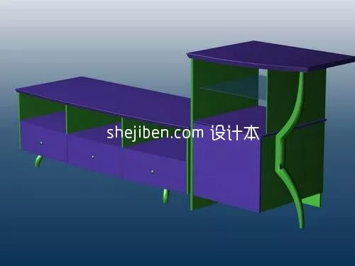 Modern Wine Cabinet Rectangular Shelf 3d model