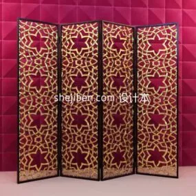 Carving Partition Screen Furniture 3d model