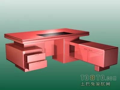 L Shape Table Furniture 3d model